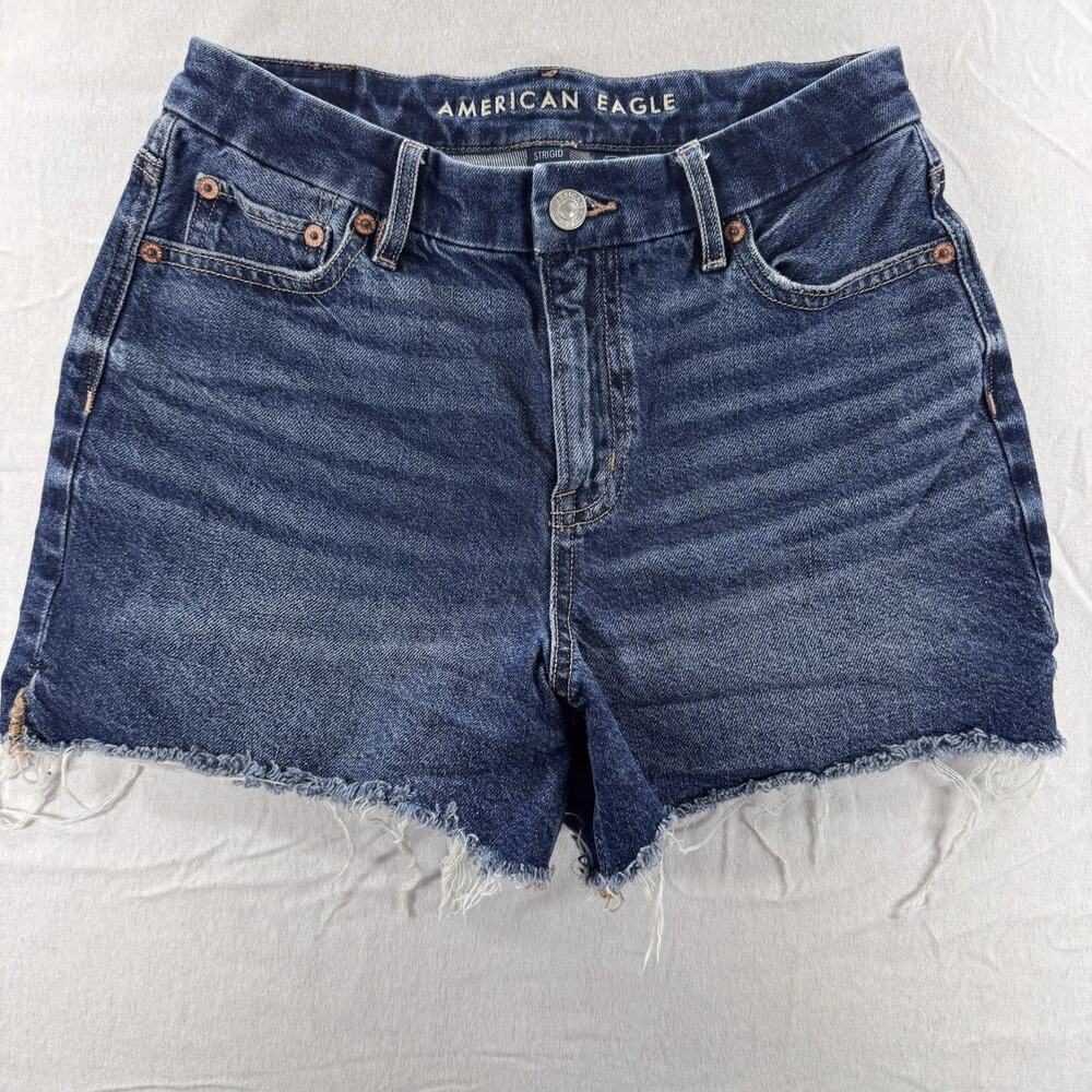 American Eagle Womens Strigid Denim Raw Frayed Distressed Shorts Size 0 A154